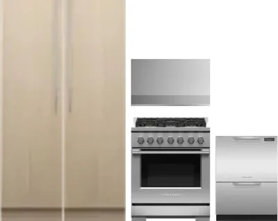 5 Piece Package Includes Refrigerator, Freezer, Range, Hood And Dishwasher